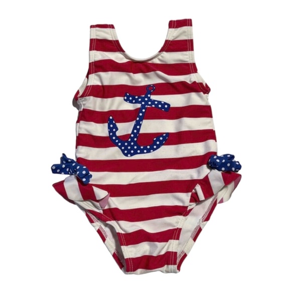 Circo striped anchor one piece swimsuit 9 months - Picture 1 of 5